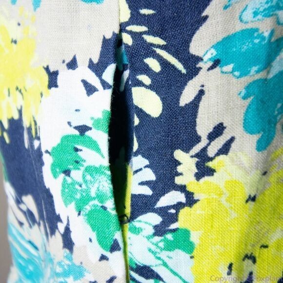 Kim‎ Rogers linen hawaii floral print blazer jacket, women's size Petite Small - Picture 16 of 16